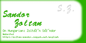 sandor zoltan business card